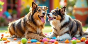 Dog playing with owner in a sunny park.